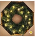 Havukranssi valoilla 35 cm 30 LED, paristokäyttöinen