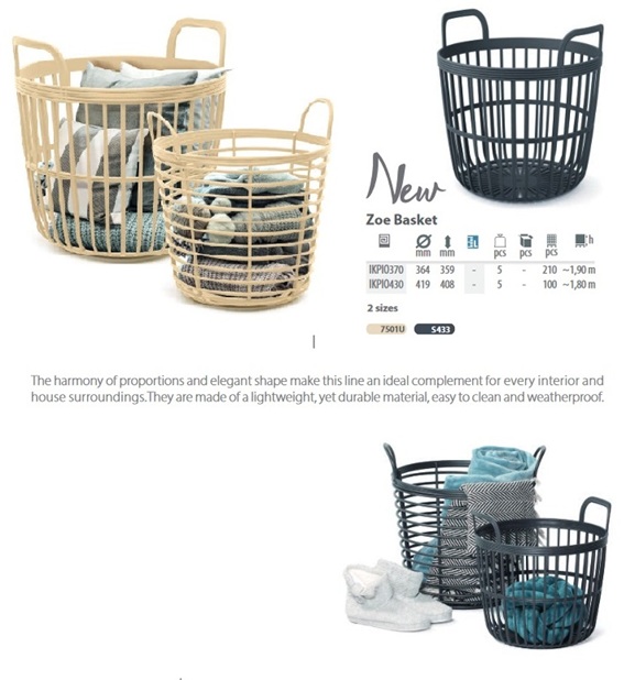 Säilytyskori Zoe basket Ø419x408 mm