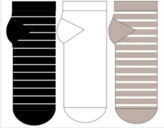 Sneakersukka kuviolla 3par/pkt. 37-41
