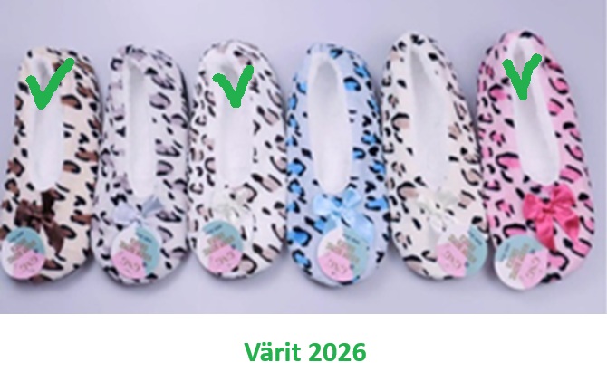 Kotitossut leopardikuvio, one size 36-40