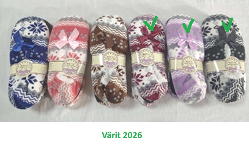 Kotitossut kuviollinen, one size 36-40