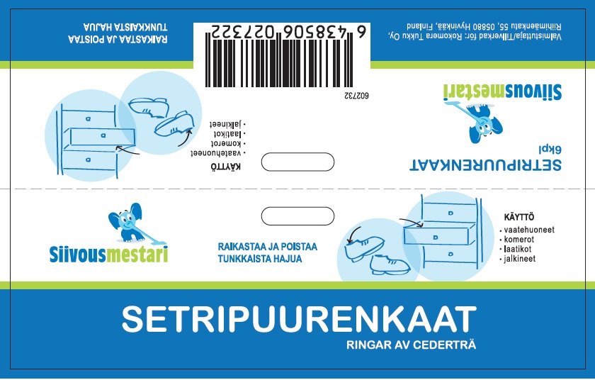 Siivousmestari setripuurenkaat 6 kpl