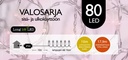 Jääkristalli Ulkovalosarja 80 Led, pinkki