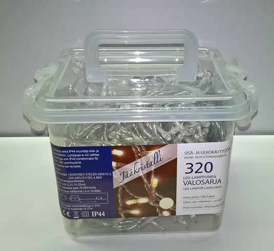 Jääkristalli Ulkovalosarja 320 Led, extra lämmin valkoinen