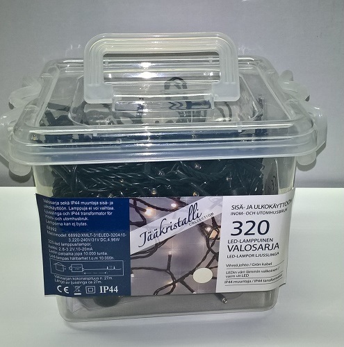 Jääkristalli Ulkovalosarja 320 Led, extra lämmin valkoinen