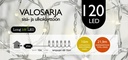 Jääkristalli Ulkovalosarja 120 Led, extra lämmin valkoinen
