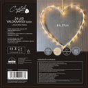 Led-koristesydän 27cm 24 Led, lämmin valkoinen, paristokäyttöinen