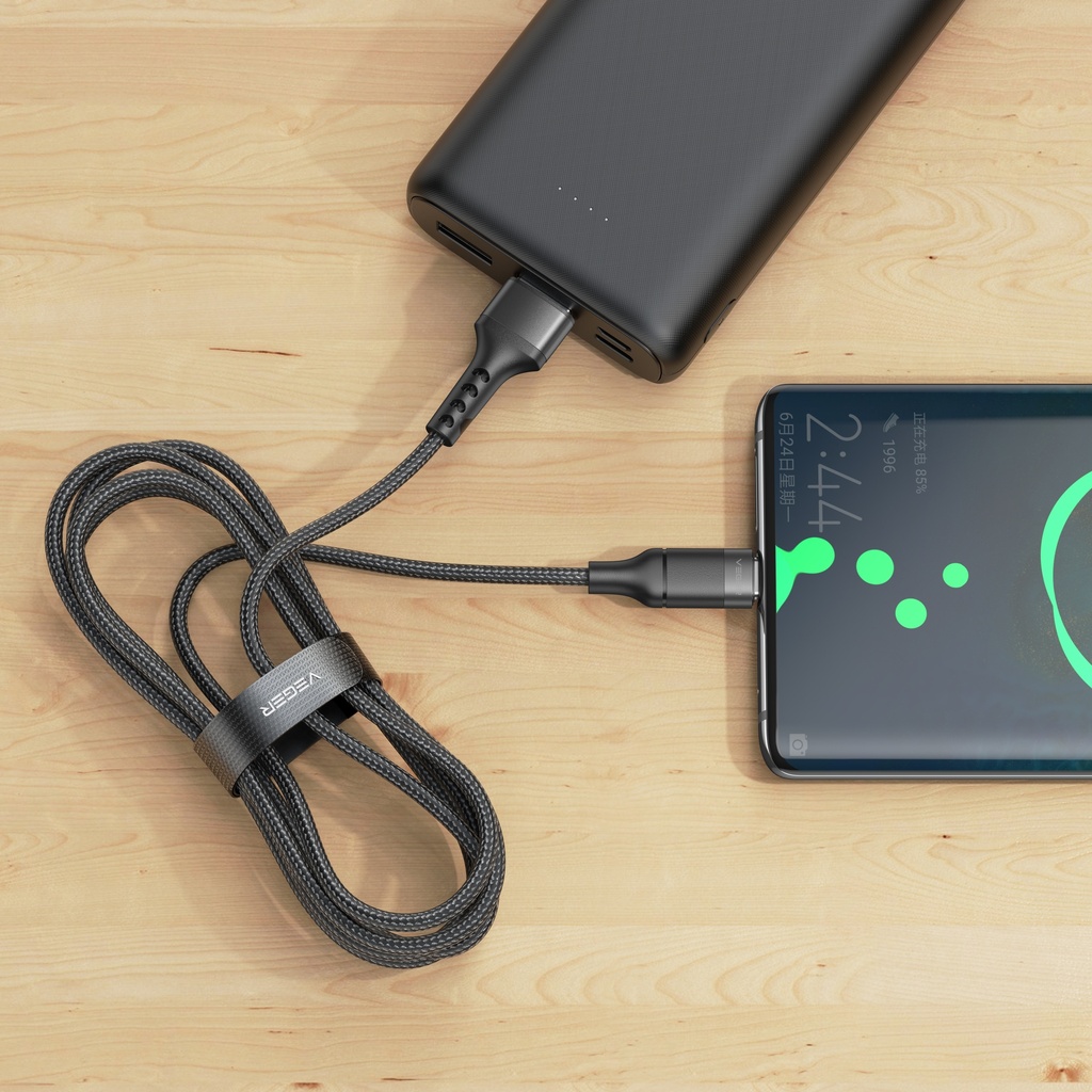 Veger Punottu Kaapeli USB A-C 5V5A 1,2M