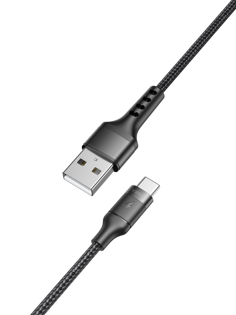 Veger Punottu Kaapeli USB A-C 5V5A 1,2M