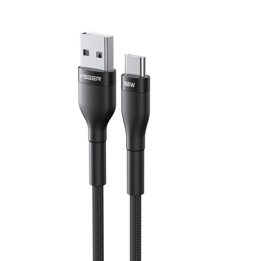 Veger Punottu Kaapeli USB A-C 66W 1,2M