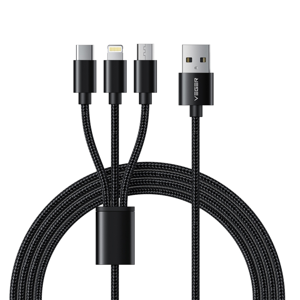 Veger Kaapeli USB  A- 3-IN1, 12W, 1,5M