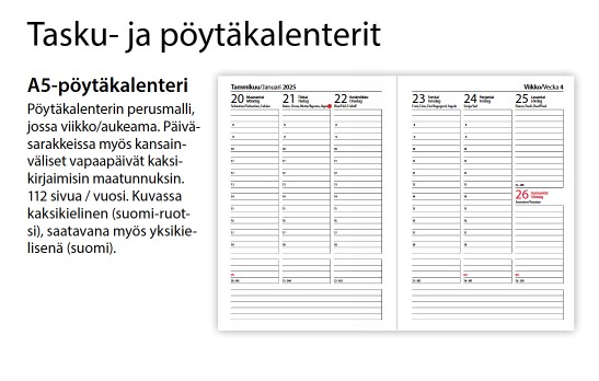 A5 kalenteri, kukka kansi