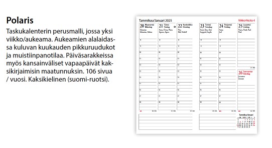 A6 taskukalenteri