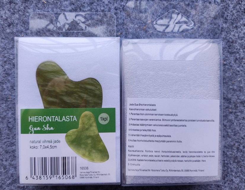 Guasha-kivi, vihreä natural jade, 7,0x4,5cm