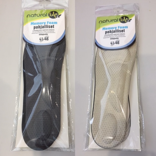 Pohjalliset Memory Foam, leikattavissa kokoon 41-45