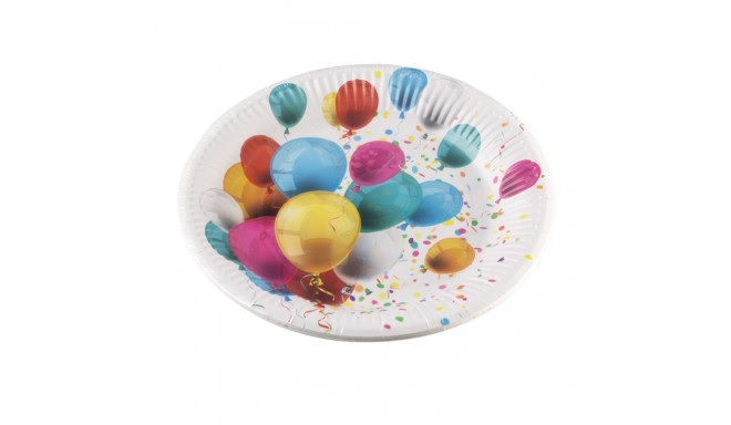 Party kartonkilautanen halk. 22cm, 12kpl, ilmapallot