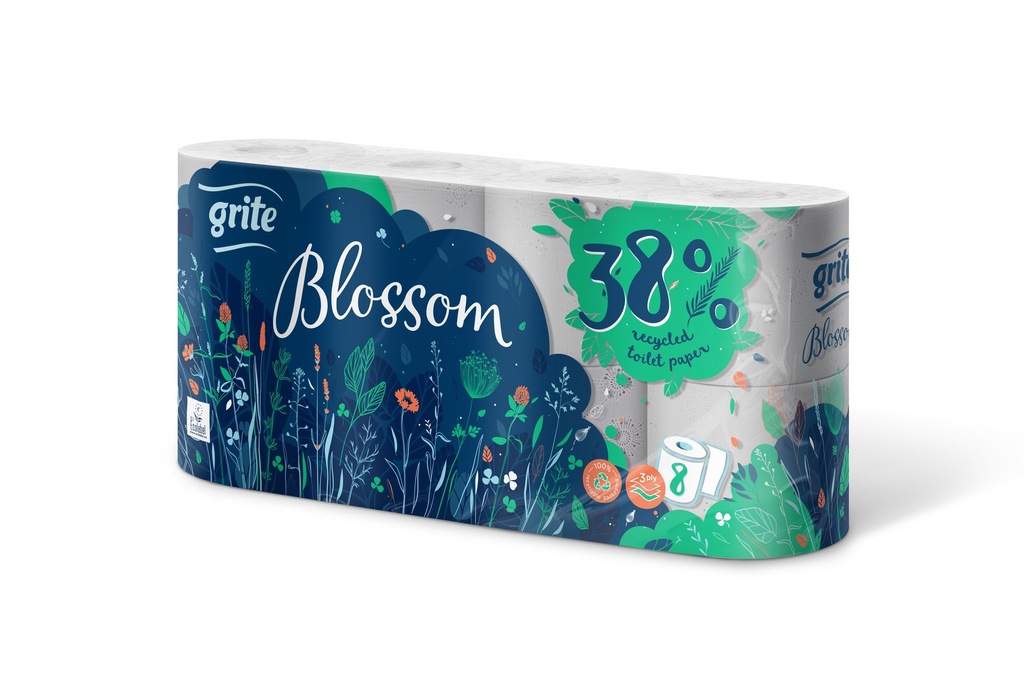 Grite Blossom WC paperi  8-rullaa/pkt. 