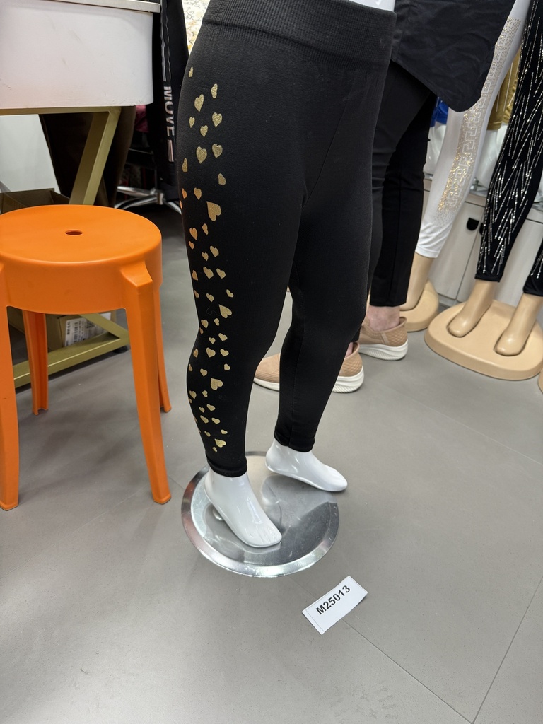 Tyttöjen leggingsit, valkoisilla sydämillä, kokolaj: 8-10-12v