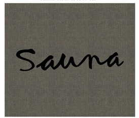 UUTUUS! Saunapefletti musta/pellava 40x45cm, sauna print