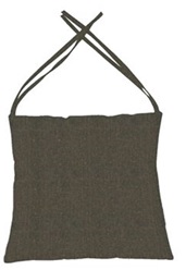 Topattu istuintyyny 38x38x3,0cm, kiinnitysnauhoilla, tummanruskea