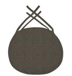 Topattu Istuintyyny ovaali 40x38cm, kiinnitysnauhoilla, tummanruskea