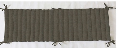 Topattu lepotuolin/penkin pehmuste 50x160x3,0cm, 6x kiinnitysnauhoilla, tummanruskea