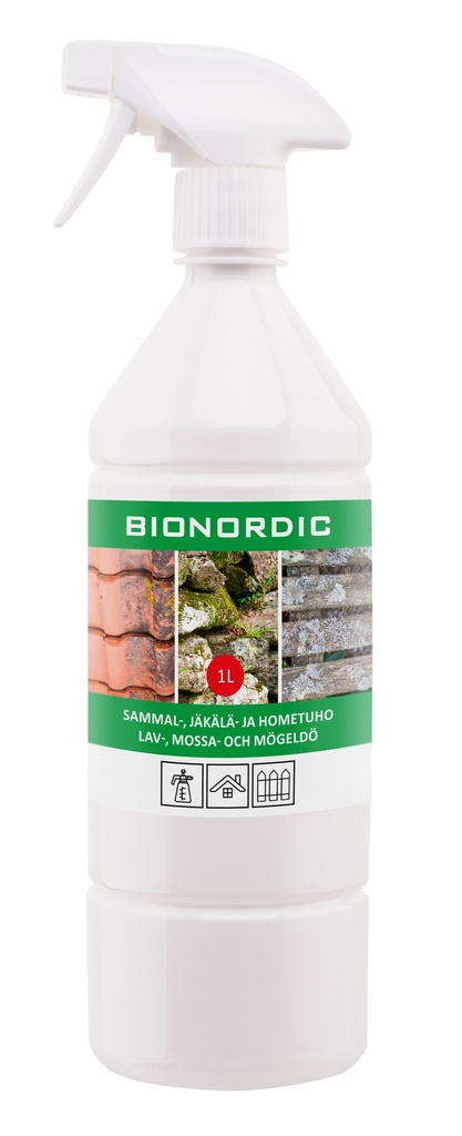 BIONORDIC Sammal-, jäkälä-, hometuho. Käyttövalmis, spray 1L ME 12 kpl