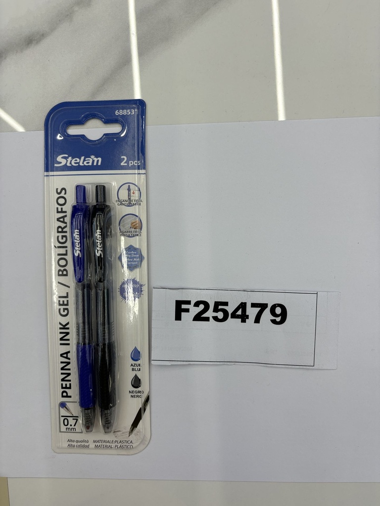 Geelikynä 2 kpl, 0,7 mm, musta ja sininen