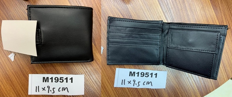 PERUTTU! Miesten lompakko, RFID -suojalla, 11x9.5 cm, musta väri, ilman nepparia/nappia.