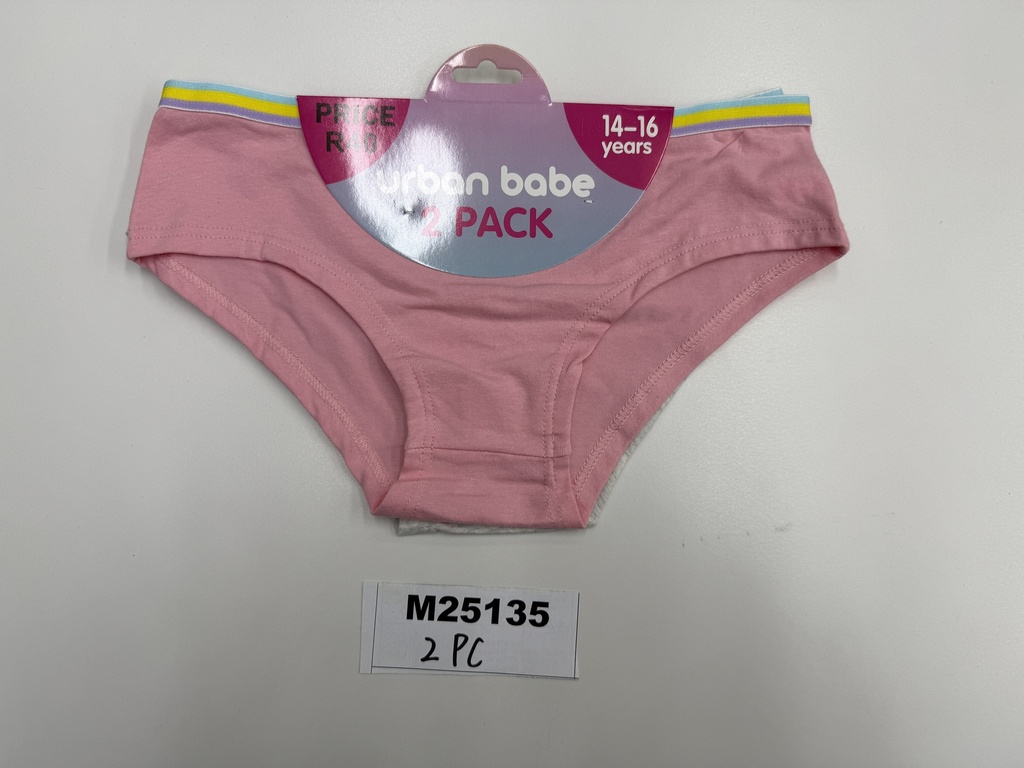 Tyttöjen alushousut 2-pack, 3-kokolajitelma, vyötärön lev. 26-28-30 cm, 8-14v.