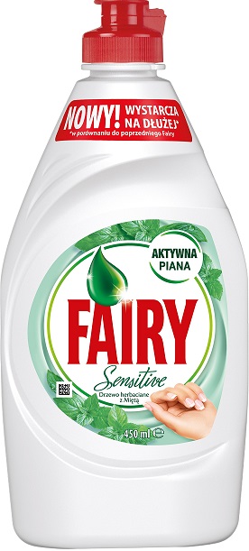 FAIRY 450ML SENSITIVE TEA TREE & MINTTU, valk. Pullo