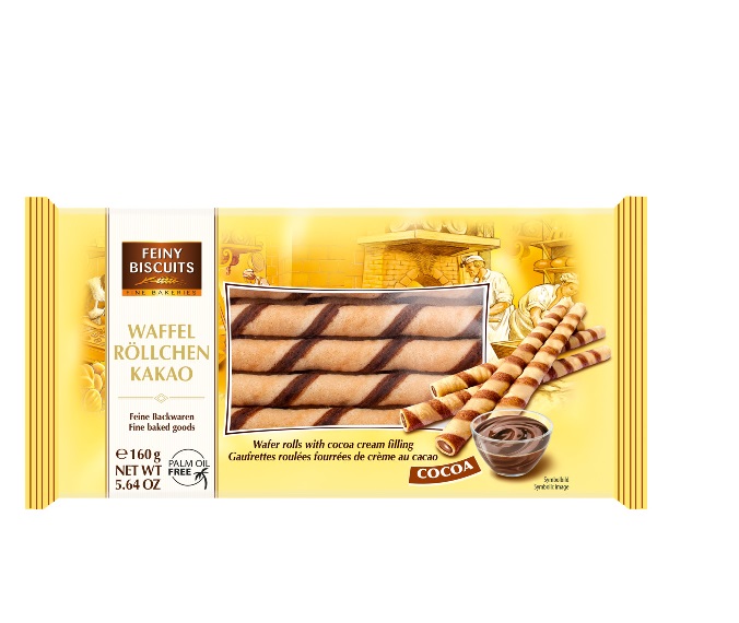 Vohvelirullat Kaakao, Wafer rolls cocoa 160g