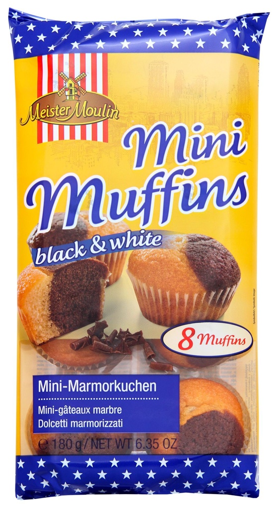 Minimuffinsit Mini muffins black & white 8 pcs, 180g