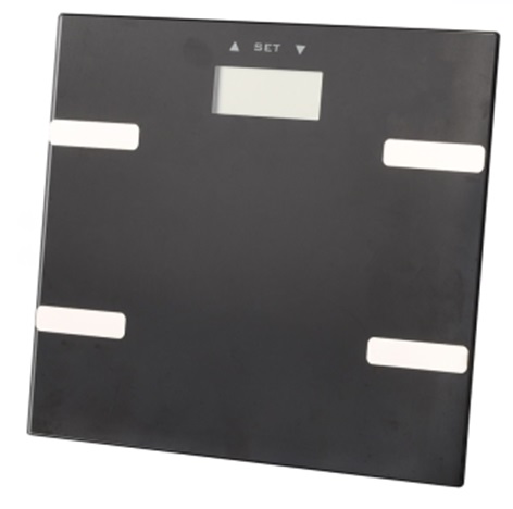 Elektroninen BODY FAT henkilövaaka, musta, 28x28x2cm, max 180kg, LCD näyttö 7,2x2,7cm, paristot 2xAAA (ei sisälly), Auto on-off, virran vähyyden sekä ylikapasiteetin näyttö, 10-muisti toimintoa, mittaa rasvapitoisuuden, kalorit, nesteet