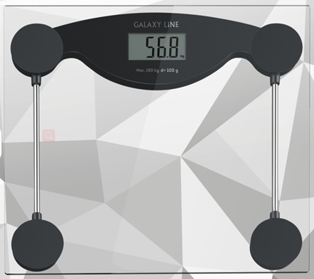 Elektroninen henkilövaaka kirkkaalla lasilla, 26x28x2,5cm, max 180kg, paristo 1xCR2032 (ei sisälly), väriboxi