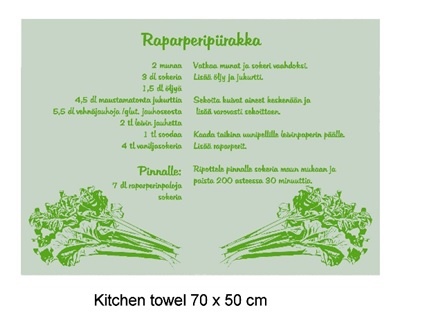 Keittiöpyyhe printillä 50x70cm, mint melange