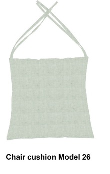 Istuintyyny kiinnitysnauhoilla 38x38x3,0cm, mint melange