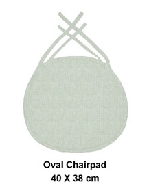 Istuintyyny ovaali kiinnitysnauhoilla 40x38cm, mint melange