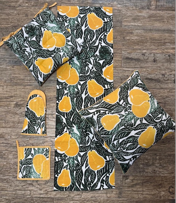 Koristetyynynpäällinen vetoketjulla, ilman sisätyynyä Päärynä 50x50cm, kelt/vihr. 
