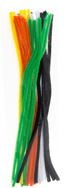 Askartelupunos piipunrassi 6mm / 30 cm, 20 kpl/pussi värilajitelma per pussi, perusvärit