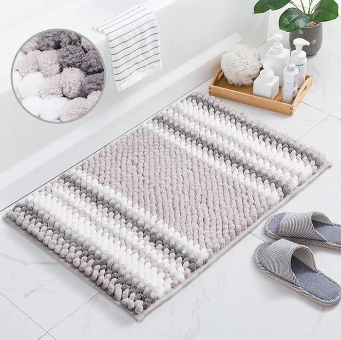 Kylpyhuonematto 45x60 cm, BEIGE, chenille, 1400gsm, 2 cm nukka, 100% polyesteri