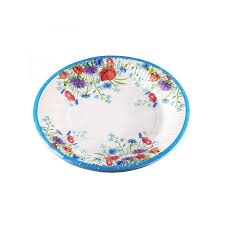 Party kartonkilautanen halk. 18cm, 10kpl, kesäkukat kuvio 