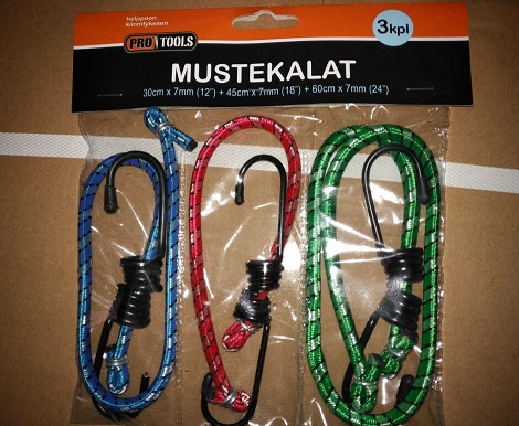 Mustekala 3kpl,  12+18+ 24" , halk. 8mm, metallikoukut 3.5mm