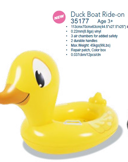 Uimapatja Duck Boat Rider Ankka 113x70x63 cm
