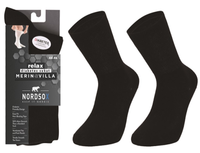 Diabetes MERINOVILLA sukka, 46-48, musta