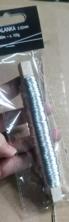 Rautalanka kepissä 0,52mm x 60m puukepissä, HOPEA, teräslanka