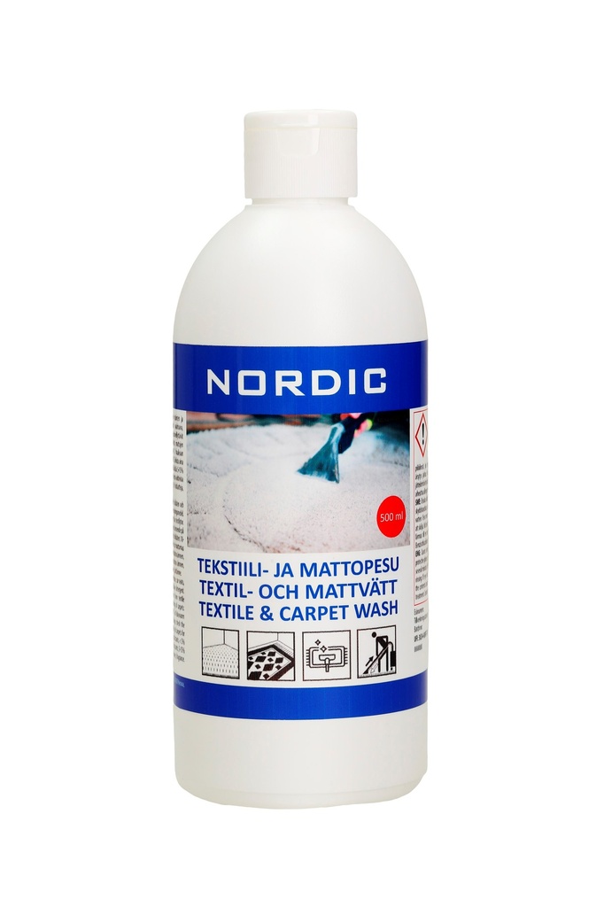 NORDIC Tekstiili- ja Mattopesu tiiviste 500 ml Tekstiilipesureihin ja painehuuhtelulaitteisiin. 