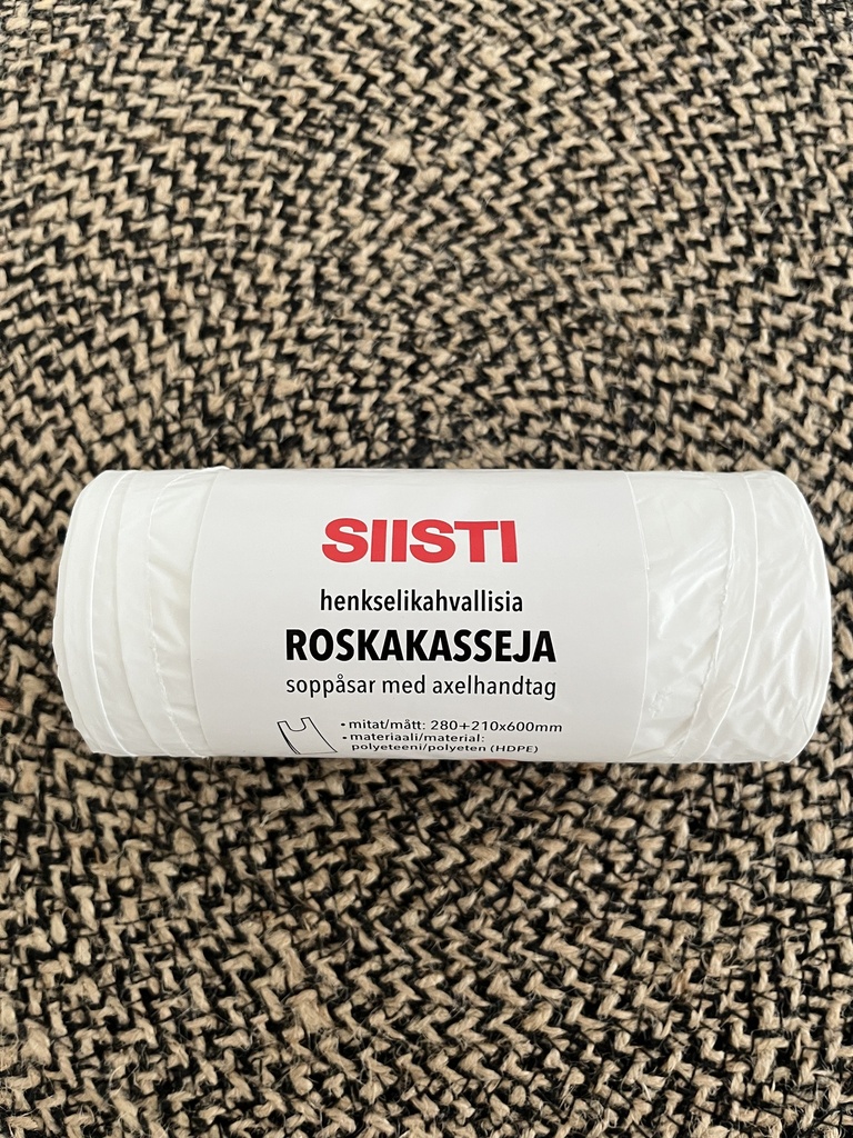 SIISTI Roskakassi 25l, 25kpl/rll, valkoinen