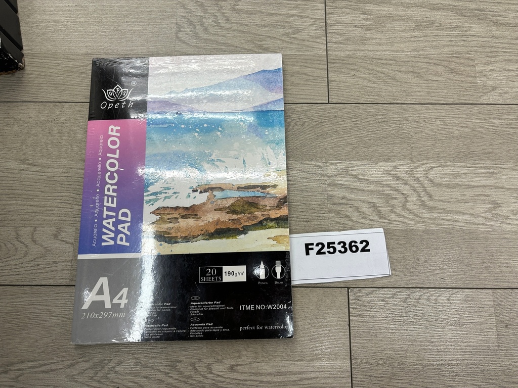Vesivärilehtiö A4, 190g, 20 sivua