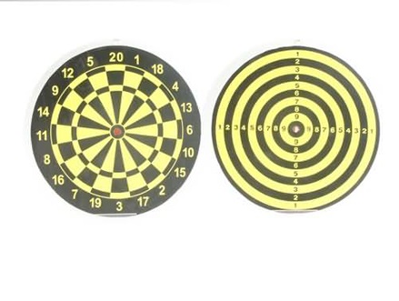 Tikkataulu 14"x½" suomi/darts, kelt./musta